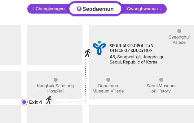 Map to Seoul Metropolitan Office of Education